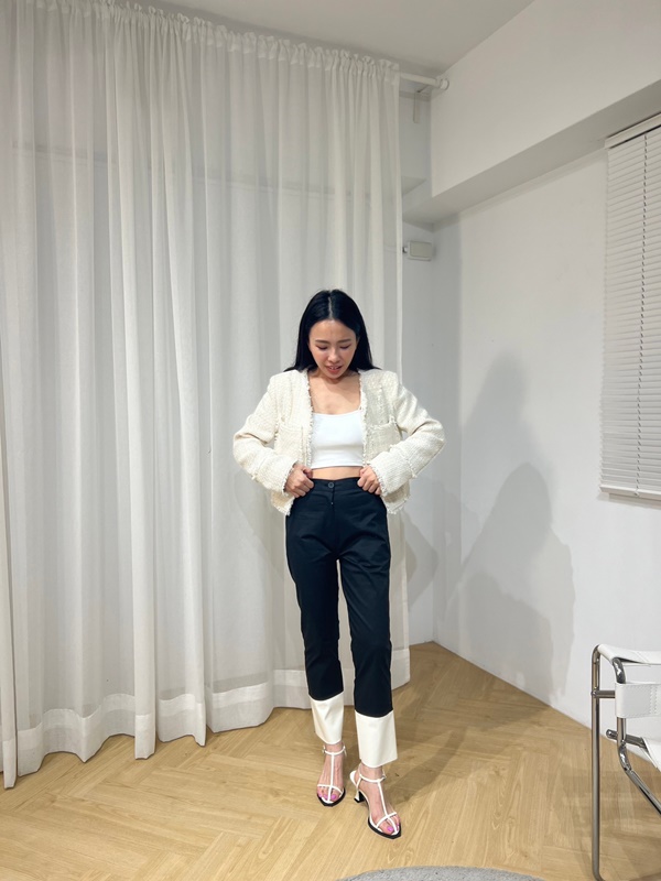毛邊休閒大口袋小香外套